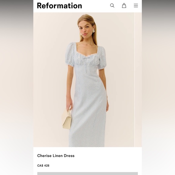 Reformation Dresses & Skirts - NWT Reformation Cherise Linen Dress Ivory - Size 8
